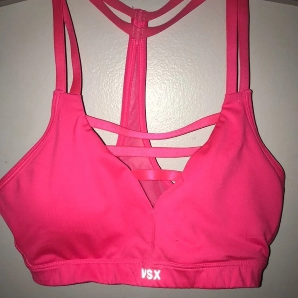 Pink sports bra from vsx!